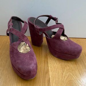Rachel Comey NEW Purple Suede Platform Heels W Size 8.5